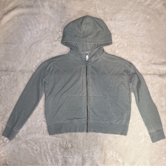RVCA Sage Green Full Zip Up Hoodie Sweatshirt Size Small - Picture 3 of 16